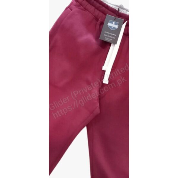 Maroon Fleece Trousers For Men - Image 2