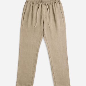 Beige Fleece Trousers For Men