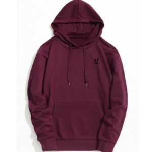 Buegundy Fleece Hoodies For Men