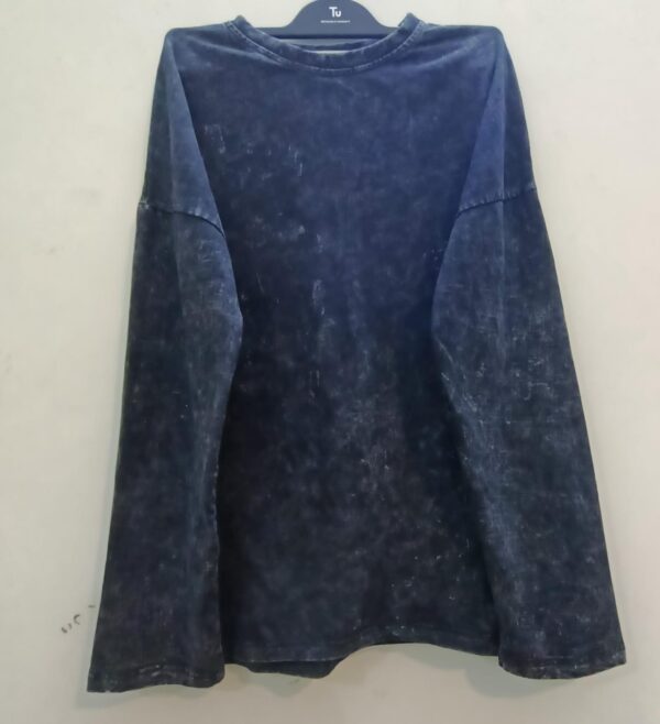 Acid Wash Oversized T-Shirt – DTF Back Print | Streetwear Cotton Tee - Image 2