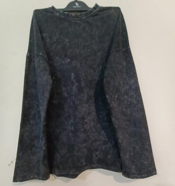 Acid Wash Oversized T-Shirt – DTF Back Print | Streetwear Cotton Tee - Image 3