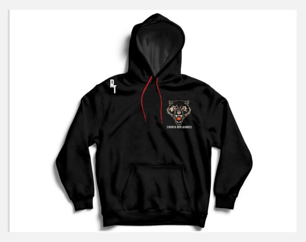 Black Printed Fleece Hoodies For Men