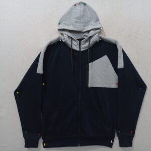 Black Fleece Hoodies with White Pocket For Men