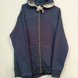 Dark Blue Zipper Hoodie For Men