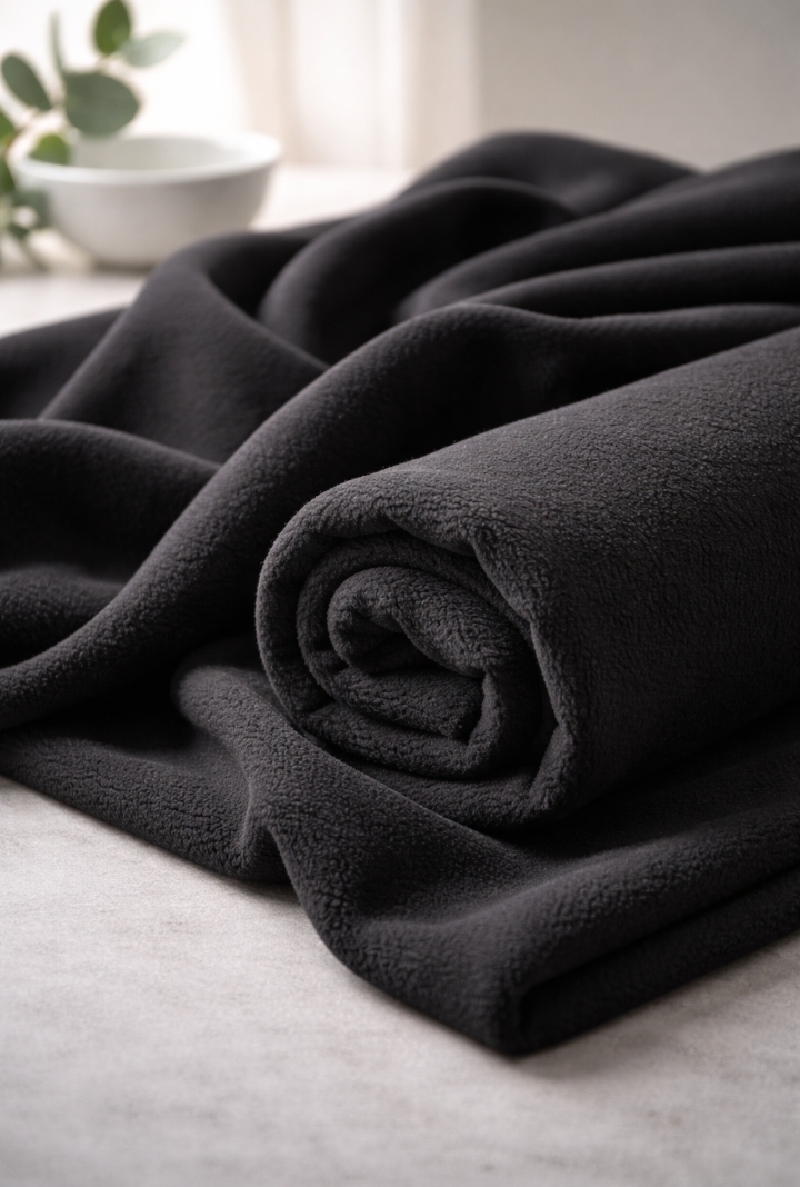 Premium Black Fleece Fabric – Factory Outlet Sale