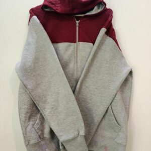 Red and Gray Zipper Hoodie For Men