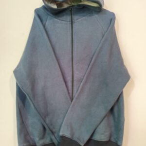 Blue Panel Zipper Hoodies For Men