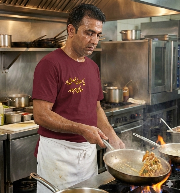 Maroon Graphic Urdu T-Shirt – Pakistani Faisalabad Slogan Tee