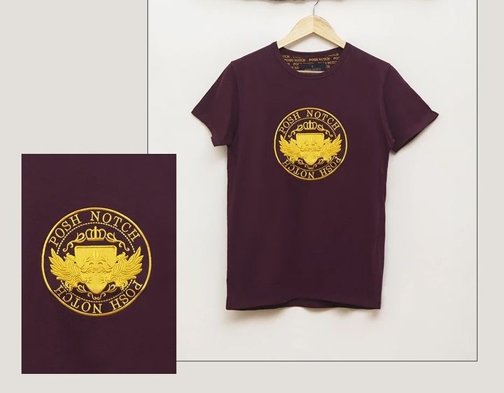 Maroon Graphic Printed Cotton T-Shirt – Premium Casual Wear - Image 3